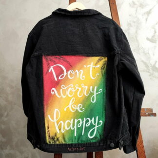 Geacă denim pictată - Be Happy