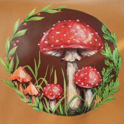 Geantă pictată - Ciuperci Amanita - imagine 3