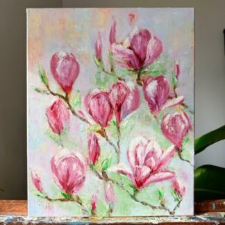 Tablou pictat - Flori de Magnolie